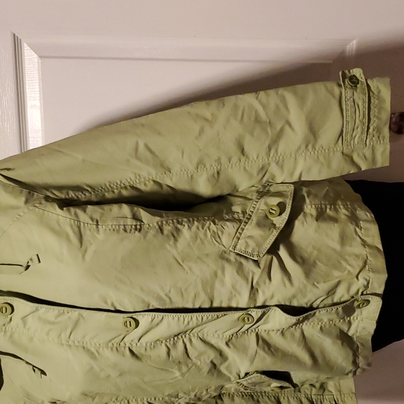 Lands'End Removable Hoodie Zip Down Women's Apple Green Light Jacket - M (10-12) - Picture 4 of 8